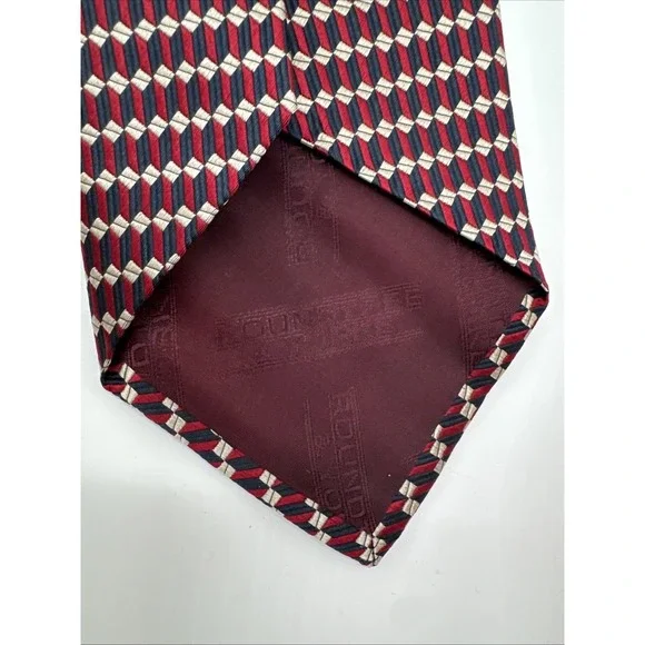 Roundtree & Yorke Silk Handmade Neck Tie Red Blue 58" - Picture 3 of 7